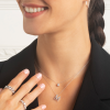 Letter M pendant with 17 diamonds in 18-carat white gold