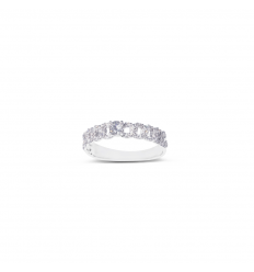 18 carat white gold ring with a central diamond and 56 diamonds