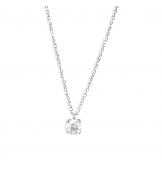 Colgante con 1 diamante circular en oro blanco 18 quilates