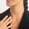Colgante con 1 diamante circular en oro blanco 18 quilates