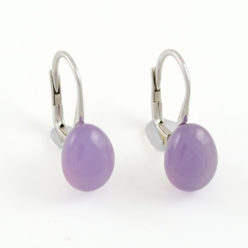 Earrings white gold and chalcedony purple MET/O649/CP: 01