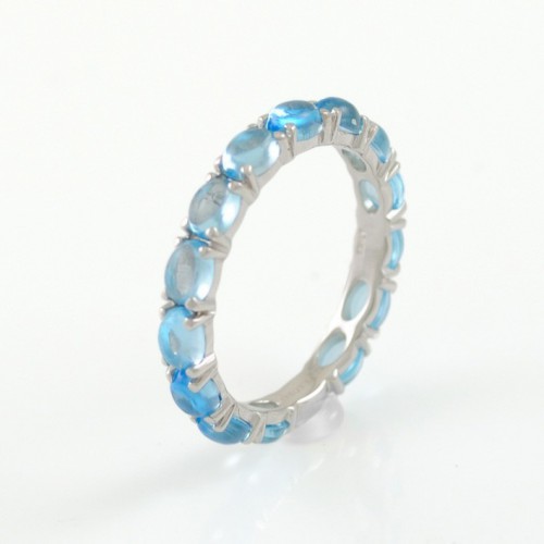 Ring white gold and Topaz blue CAP/A011T: 01