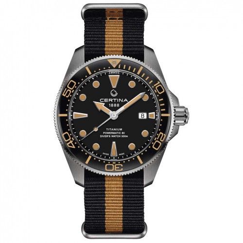 Reloj Certina DS Action Diver Auto C0326074805100 negro correa NATO