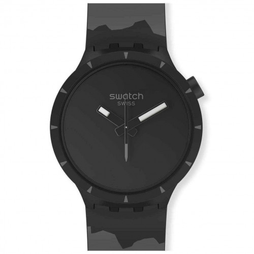 Big Bold Bioceramic basalt Swatch watch SB03B110 black and grey color