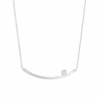 Collar oro blanco de 18 quilates con placa y 1 diamante talla brillante
