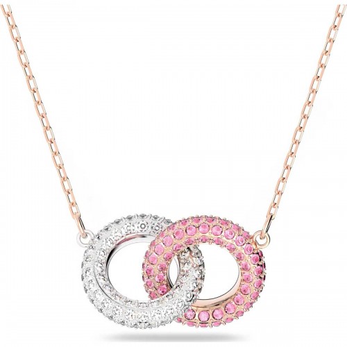Swarovski Stone necklace 5642884 pink and white crystals rhodium plated