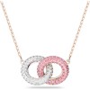 Collar Swarovski Stone cristales rosa y blanco baño oro rosa 5642884