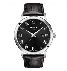 Reloj Tissot Classic Dream esfera negra correa piel negra T1294101605300