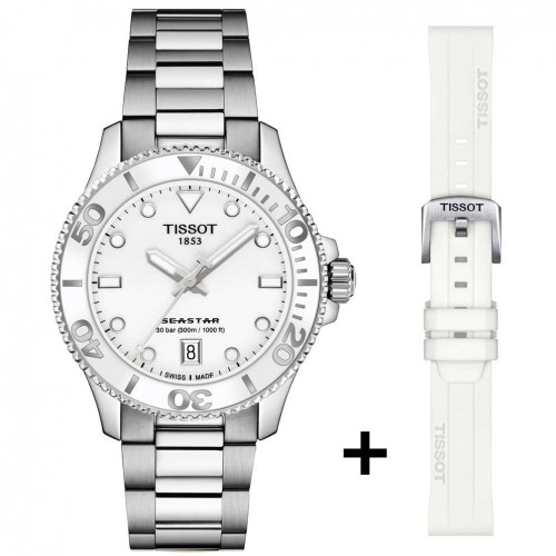 Rellotge Tissot Seastar 1000 esfera blanca 36mm T1202101101100