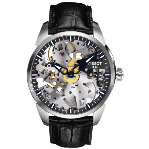 Tissot T-Complication squelette mechanical leather strap T0704051641100