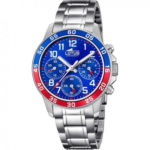 Lotus watch for kids stainless steel chronograph blue dial 18580/4