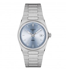 Tissot PRX watch 35mm light blue dial steel bracelet T1372101135100