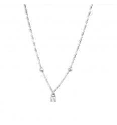 18 carat white gold necklace with one brilliant GVS cut diamond