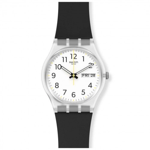 Rellotge Swatch RINSE REPEAT BLACK GE726 corretja negra i calendari