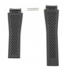 Corretja cautxú negra perforada FT6143 21,50mm rellotge TAG Heuer Carrera Heuer 02 43mm CBG201 i CBG2052