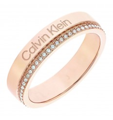 Calvin Klein ring in rose gold stainless steel with crystals 35000202