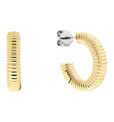 Pendientes aro acero baño oro amarillo texturizado Calvin Klein 35000032