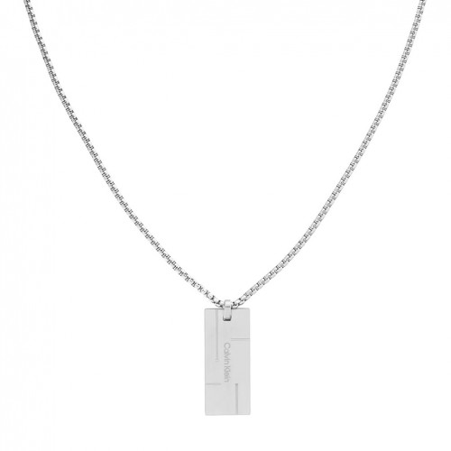 Collar Calvin Klein Grid hombre con chapa en acero 35000058