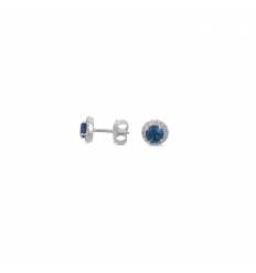 Arracades en or blanc de 18 quirats topazi London amb 30 diamants