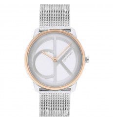 Reloj Calvin Klein Iconic Mesh mujer 35mm plateado correa malla 25200033