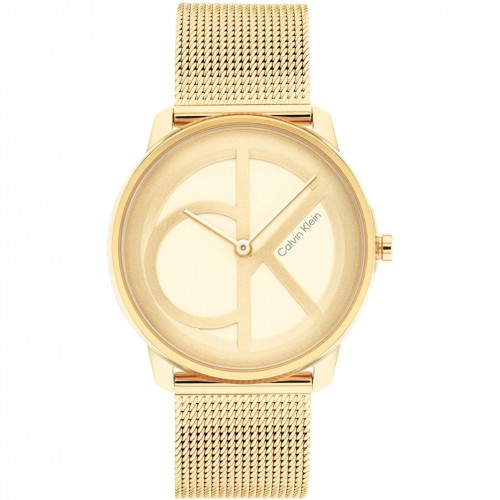 Reloj Calvin Klein Iconic Mesh mujer 35mm dorado correa malla 25200034