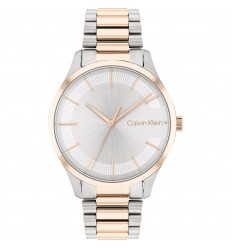 Calvin Klein Iconic Mesh watch 35 silver dial steel rose gold 25200044
