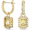 Swarovski Millenia octogonal cut earrings yellow gold tone plated 5641169