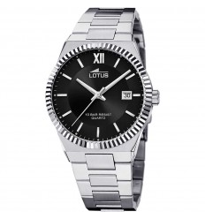 Lotus men's watch black dial stainless steel bracelet 18835/3