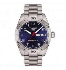 Tissot PRS 516 Powermatic 80 watch steel blue dial T1314301104200