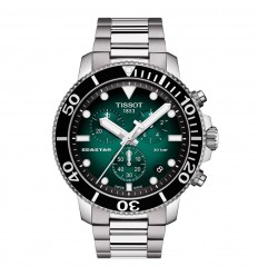 Reloj Tissot Seastar 1000 cuarzo cronógrafo esfera verde T1204171109101