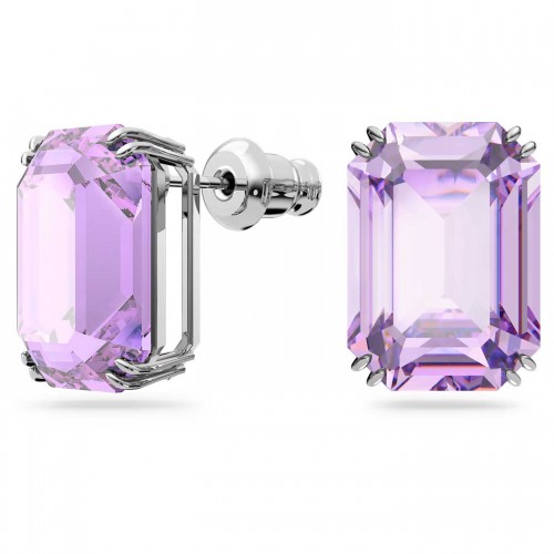 Swarovski stud Millenia octogonal earrings purple rhodium plated 5638493