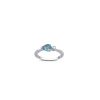 Anillo oro blanco 18 quilates topacio azul suizo talla pera 1 diamante