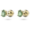 Swarovski Stilla stud earrings pear cut green crystal gold-tone 5639120