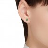 Swarovski Stilla stud earrings pear cut green crystal gold-tone 5639120