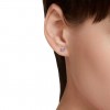 Swarovski Stilla stud earrings round cut purple rhodium plated 5639135