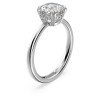 Cocktail Swarovski ring princess cut white crystal rhodium plated