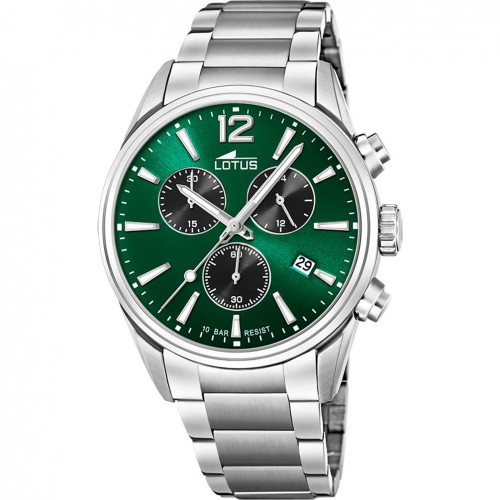 Reloj Lotus Chrono hombre esfera verde brazalete acero 18690/4