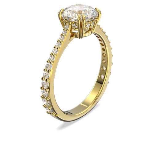 Anillo cóctel Swarovski Constella talla princesa pavé blanco baño oro