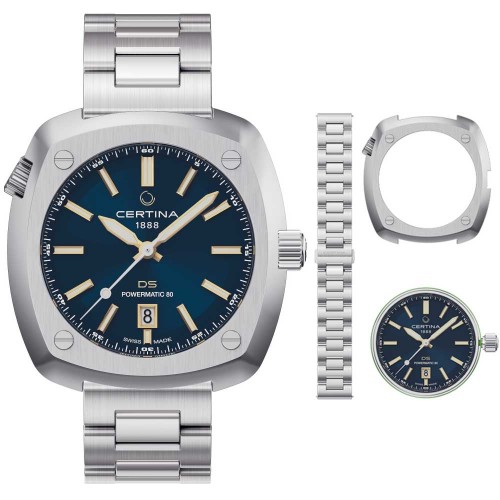 Reloj modulable Certina DS+ automático C041.407.19.041.01 esfera azul