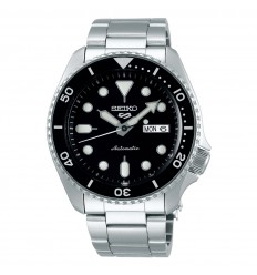 Rellotge Seiko 5 Sports automàtic 4R36 acer esfera negra SRPD55K1