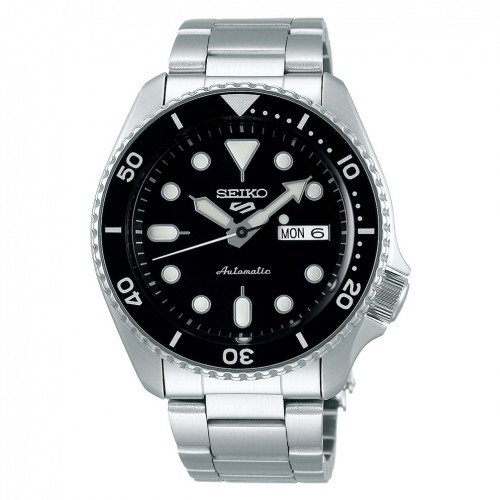 Rellotge Seiko 5 Sports automàtic 4R36 acer esfera negra SRPD55K1