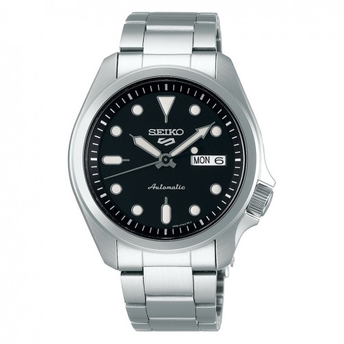 Seiko 5 Sports automatic watch 4R36 steel 40mm black dial SRPE55K1