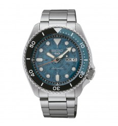 Reloj Seiko Sports Style automático esfera translúcida azul SRPJ45K1