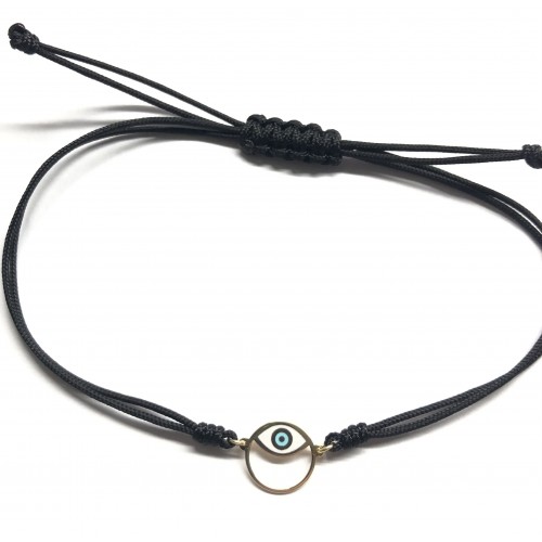 Pulsera ojo turco en oro amarillo de 18 quilates