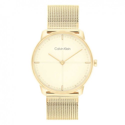Reloj Calvin Klein unisex esfera dorada brazalete malla dorado 25200159