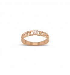 Anillo oro rosa 18 quilates con 1 diamante central talla brillante