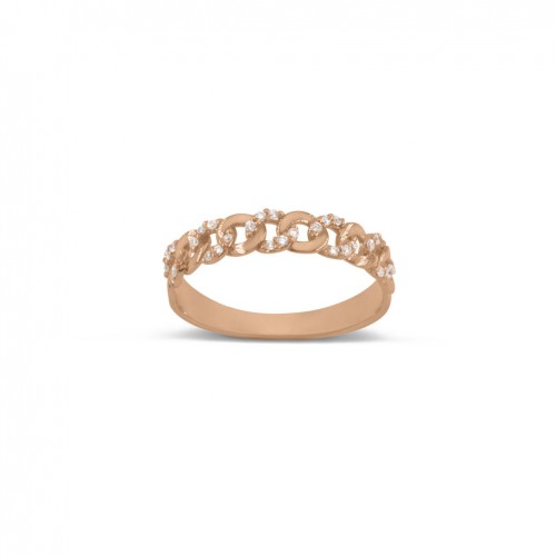 Anell en or rosa 18 quirats amb 30 diamants talla brillant
