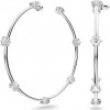 Swarovski hoop Constella earrings round cut white rhodium plated 5638698
