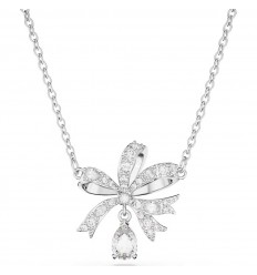 Collar Volta Swarovski lazo cristales blancos baño rodio 5647583