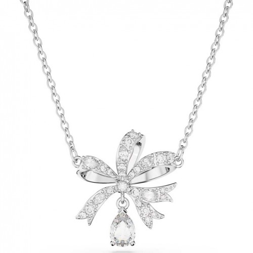 Collar Volta Swarovski lazo cristales blancos baño rodio 5647583